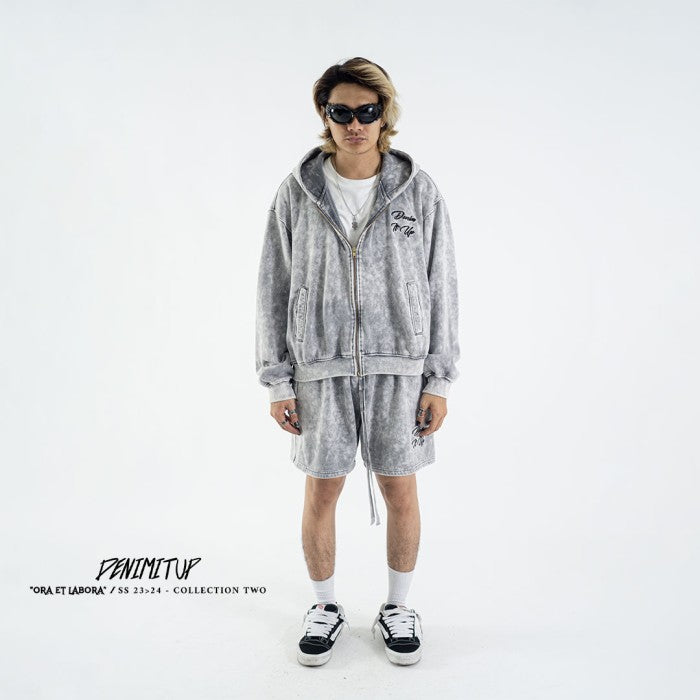 DENIMITUP Sweat Short -Snowish Light Grey  - Short Pants