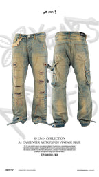A1 carpenter batik - Vintage blue - Jeans Pants