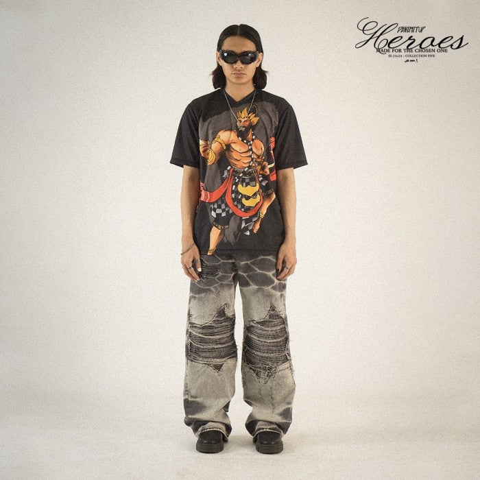 H1 baggy tri biker - Acid grey - Jeans Pants