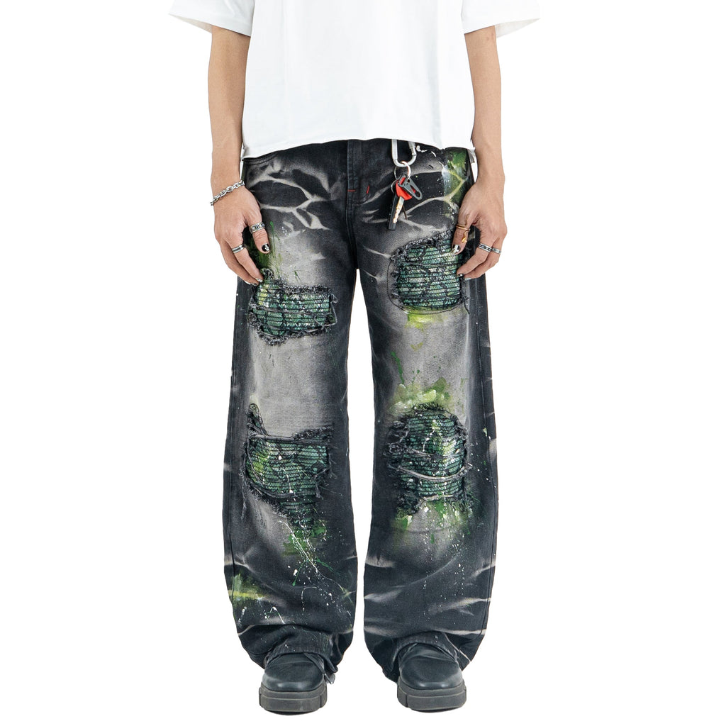 H1 Baggy Quad Viper - Burst of venom shadow grey - Jeans Pants