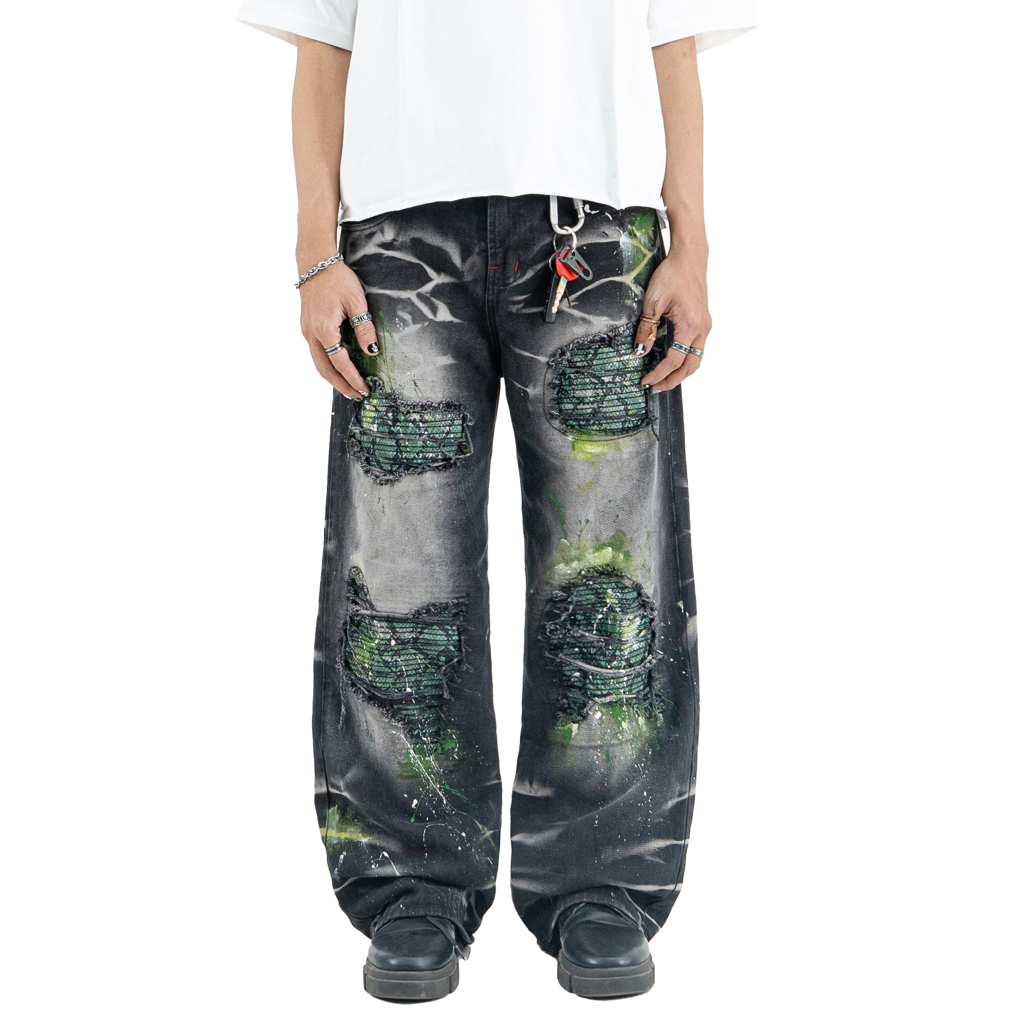 H1 Baggy Quad Viper - Burst of venom shadow grey - Jeans Pants