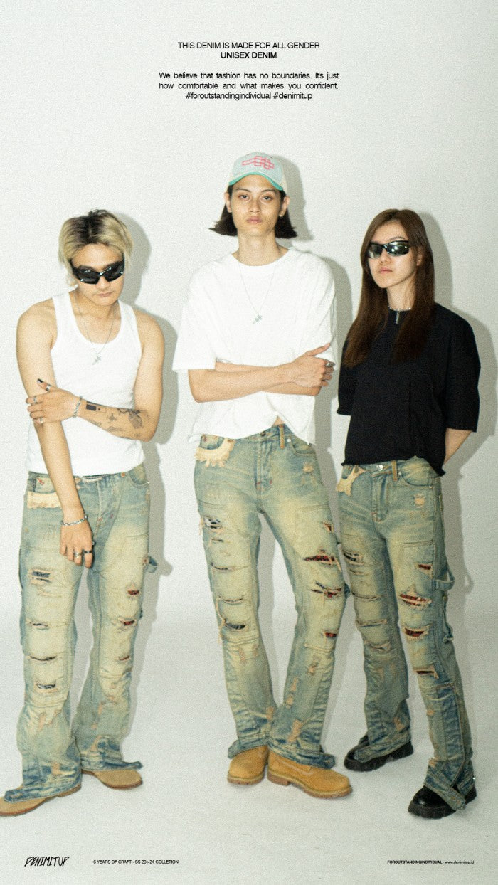 A1 carpenter batik - Vintage blue - Jeans Pants