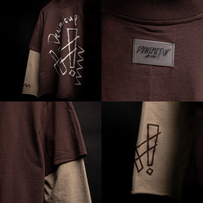 Denimitup trilogo double layer - Dual brown tee - Long Sleeve T-Shirt