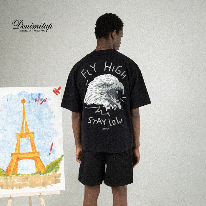 DENIMITUP Fly High Stay Low - Black tee - T-Shirt