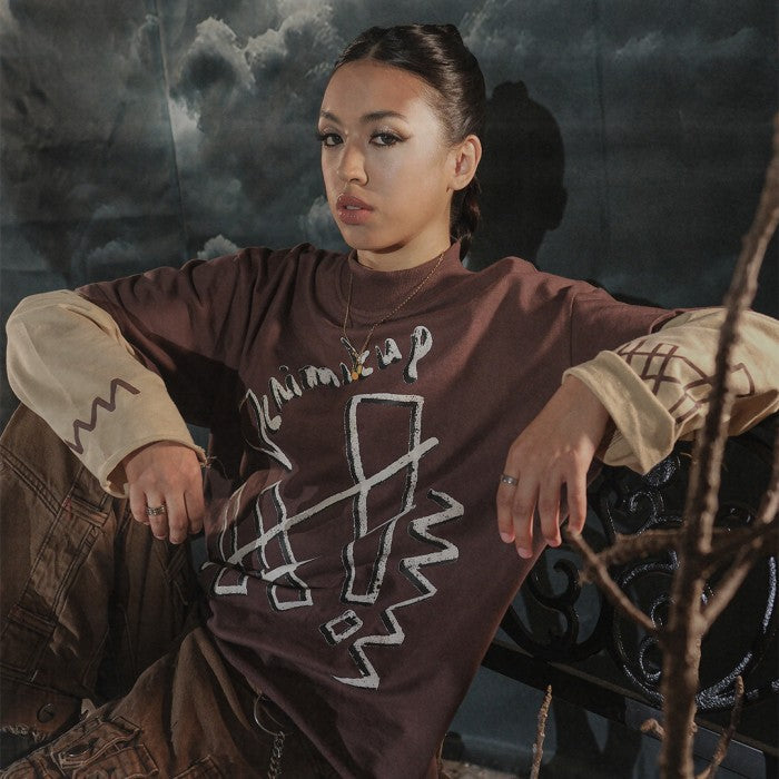 Denimitup trilogo double layer - Dual brown tee - Long Sleeve T-Shirt