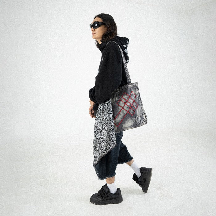 Denimitup Songket bandana - Silver Black - Bandana