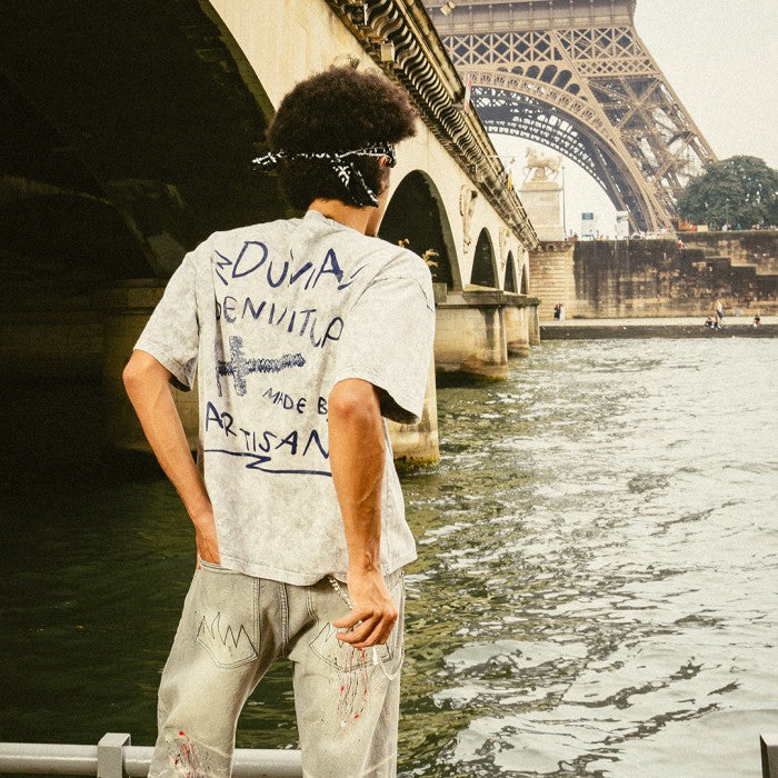 Dunia Denimitup! - Washed artsy White/White - T-Shirt