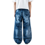 H1 baggy biker batik zip - Oceanic blue - Jeans Pants