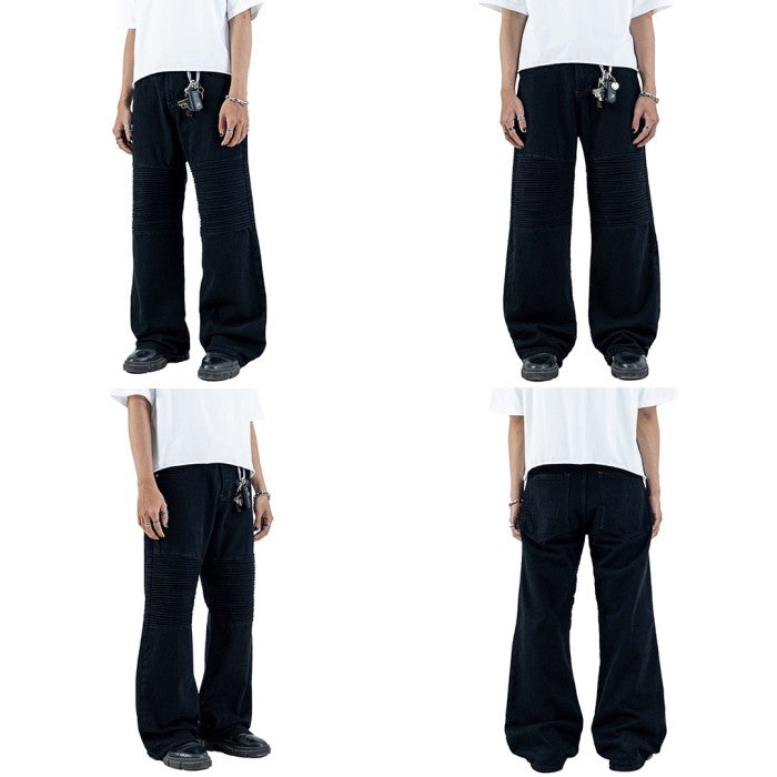 H1 baggy moto biker - Black - Jeans Pants