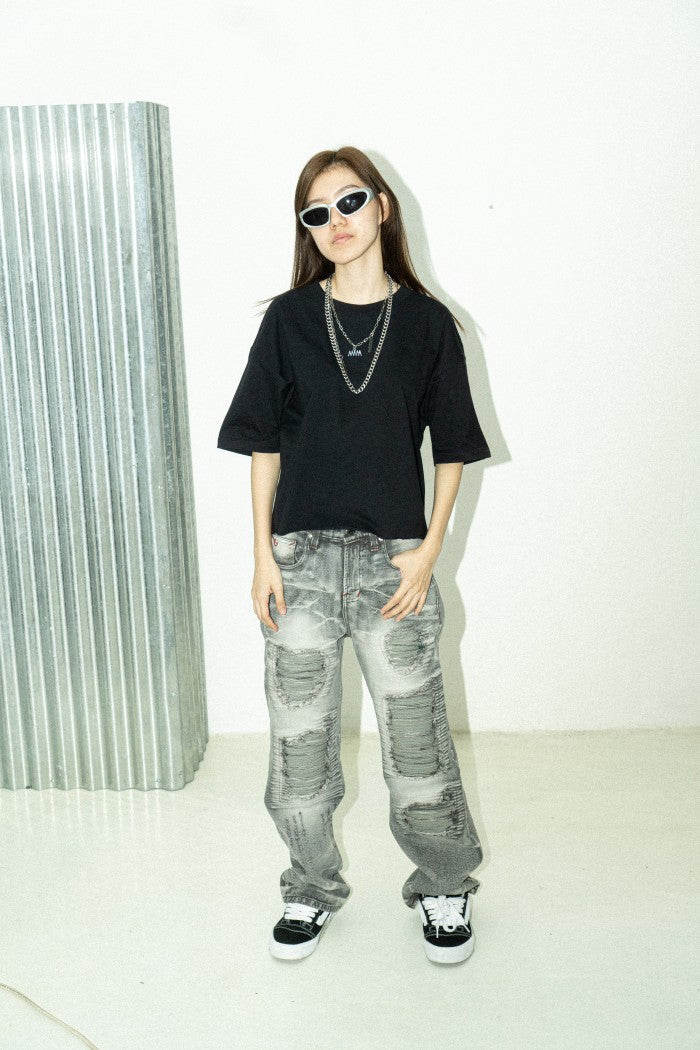 H1 baggy leather - Titanium grey - Jeans Pants