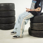 H1 Baggy Duo Stripes - Snowish Asphalt Blue - Jeans Pants