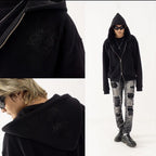 DENIMITUP trilogo zip hoodie - Black - Hoodie