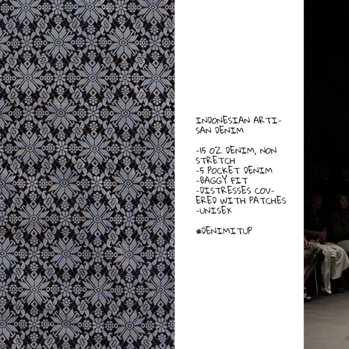 H1 Baggy Songket - Light Blue Splashes - Jeans Pants
