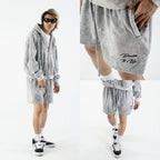 DENIMITUP Sweat Short -Snowish Light Grey  - Short Pants
