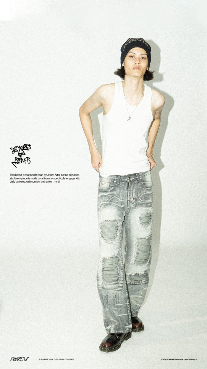 H1 baggy leather - Titanium grey - Jeans Pants