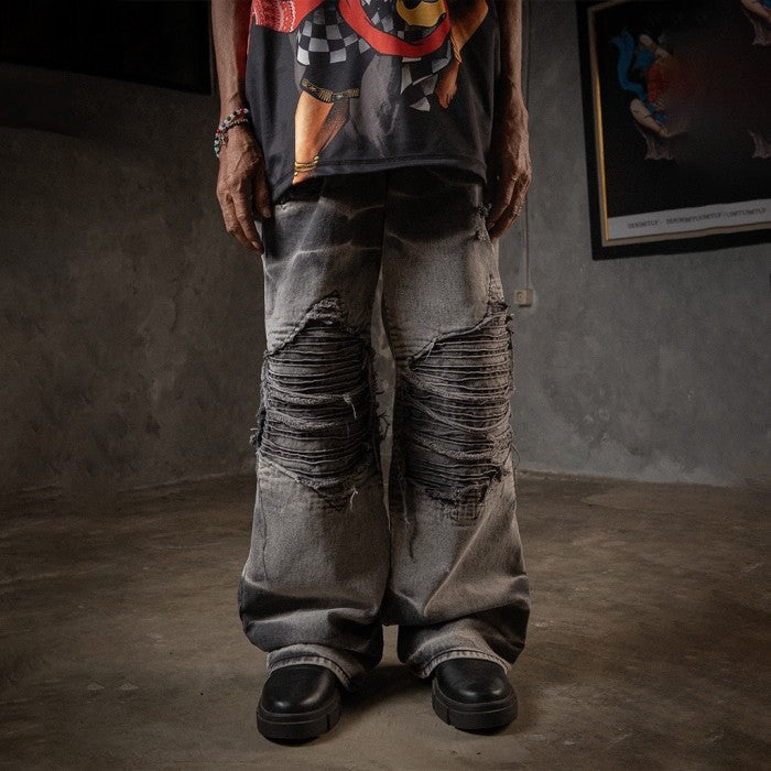 H1 baggy tri biker - Acid grey - Jeans Pants
