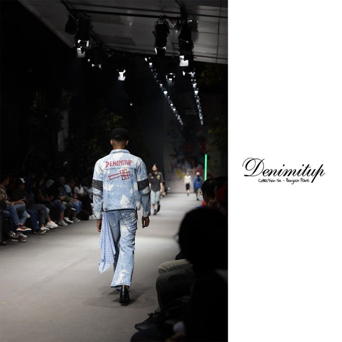 H1 Baggy Songket - Light Blue Splashes - Jeans Pants