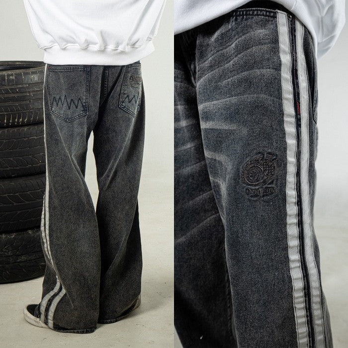 H1 Baggy Duo Stripes - Asphalt Grey - Jeans Pants