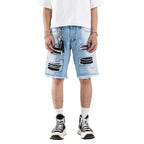 H1 quad leather short - Side light blue wash - Short Pants