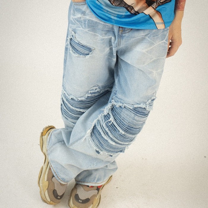 H1 baggy tri biker - Ice blue - Jeans Pants