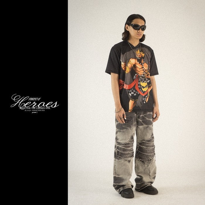 H1 baggy tri biker - Acid grey - Jeans Pants