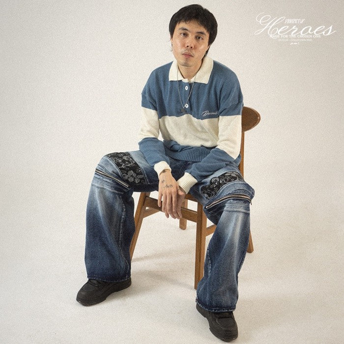 Knitwear DENIMITUP - Stripes blue and white - Long Sleeve T-Shirt