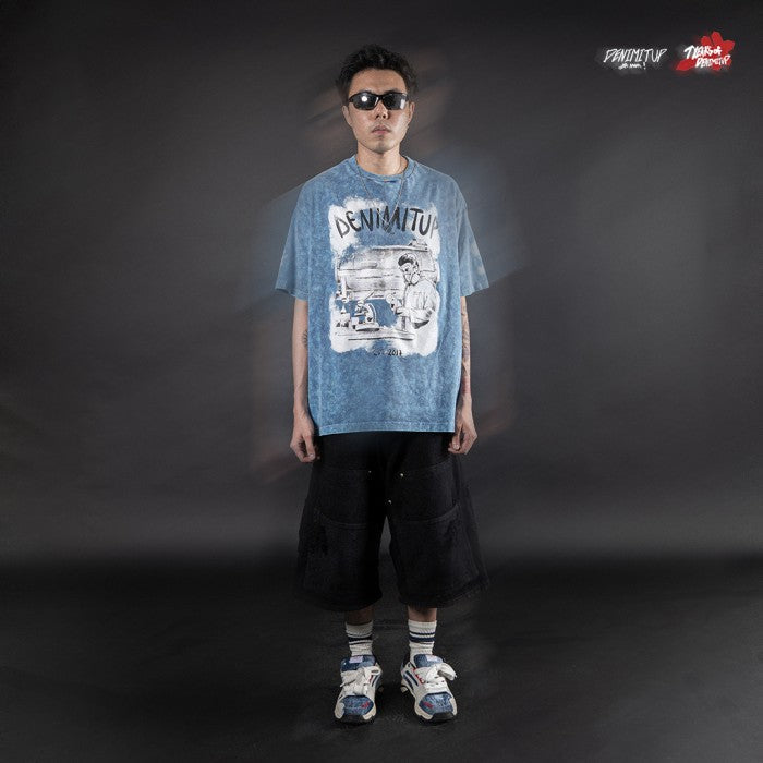 Denimitup I feel like Patron - Snowish ice blue tee - T-Shirt