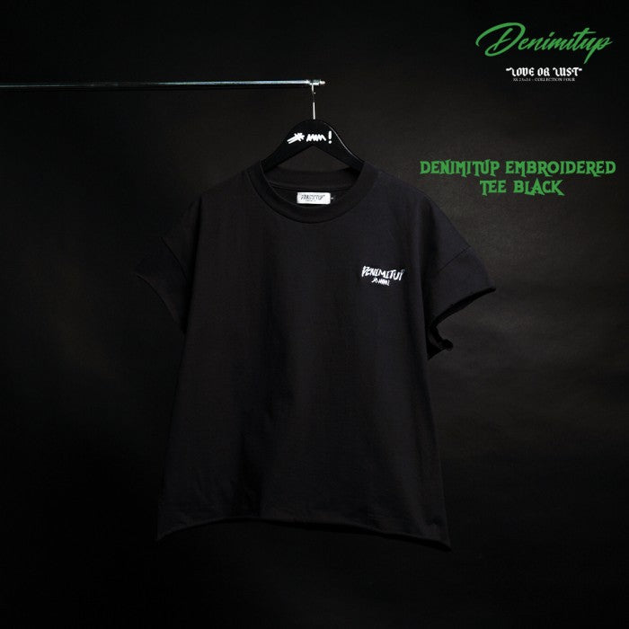 Denimitup embroidered - Black tee - T-Shirt