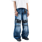 H1 baggy biker batik zip - Oceanic blue - Jeans Pants