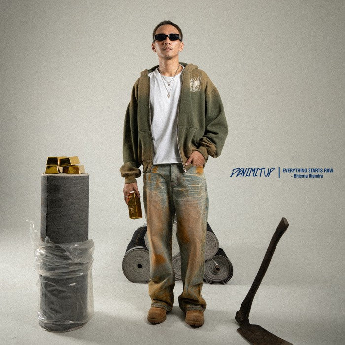 H1 BC baggy x Bhisma - Muddy golden washed - Jeans Pants