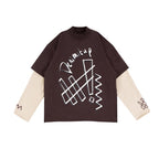 Denimitup trilogo double layer - Dual brown tee - Long Sleeve T-Shirt