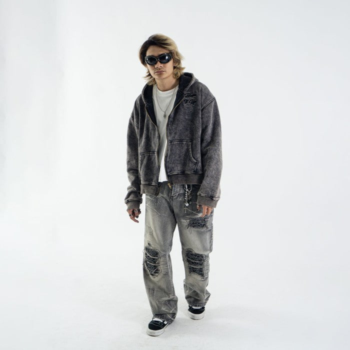 DENIMITUP Snowish Black Zip - Hoodie