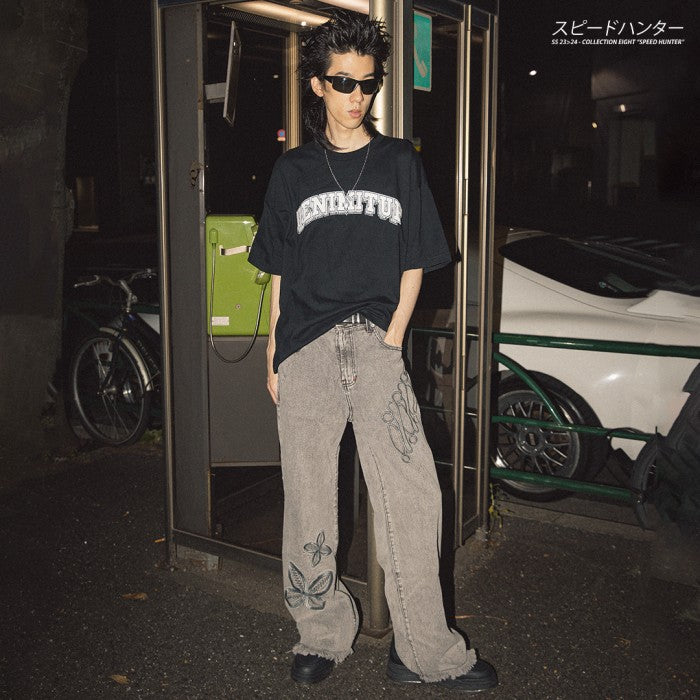 H1 Baggy Batik Embroidered - Snowish Asphalt Grey - Jeans Pants