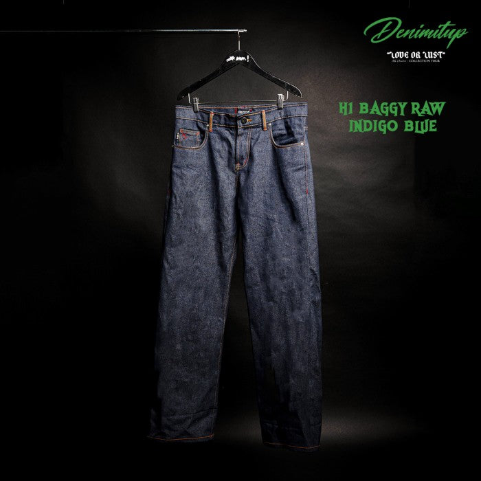 H1 baggy - Raw indigo blue  - Jeans Pants