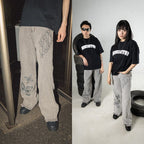 H1 Baggy Batik Embroidered - Snowish Asphalt Grey - Jeans Pants