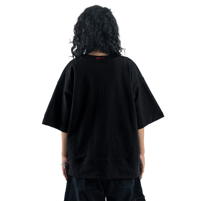 H Embroidered Denimitup Baby Terry - Black - T-Shirt