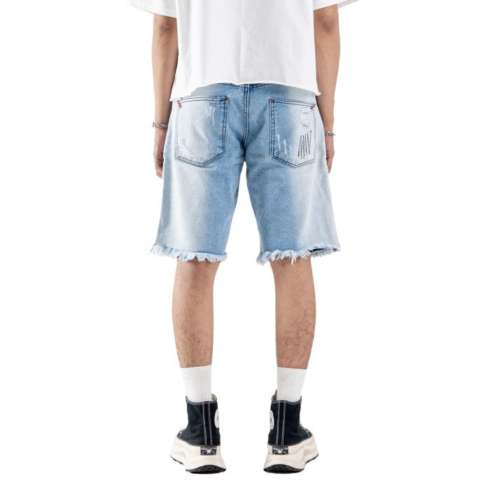 H1 quad leather short - Side light blue wash - Short Pants