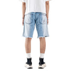 H1 quad leather short - Side light blue wash - Short Pants
