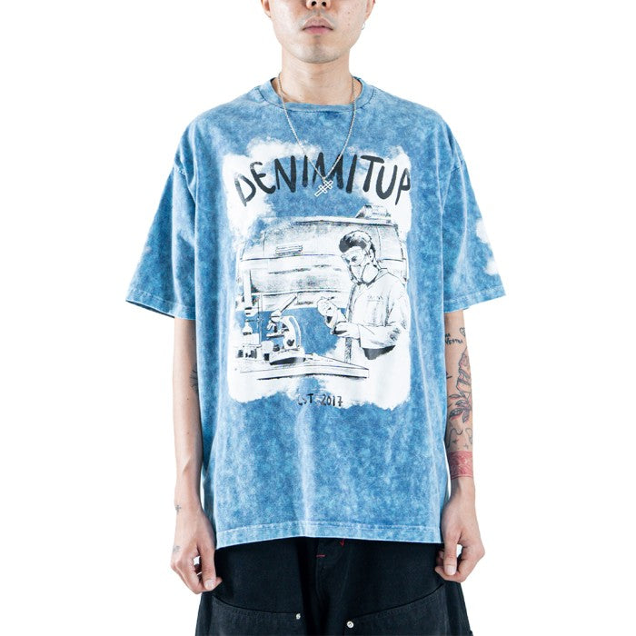 Denimitup I feel like Patron - Snowish ice blue tee - T-Shirt