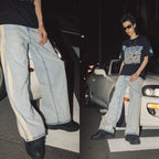 H1 Baggy Duo Stripes - Snowish Asphalt Blue - Jeans Pants