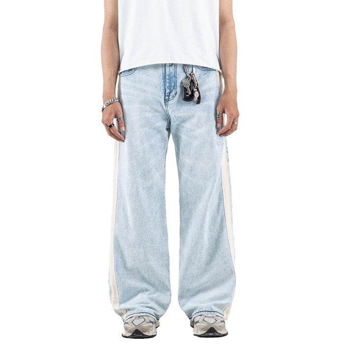 H1 Baggy Duo Stripes - Snowish Asphalt Blue - Jeans Pants