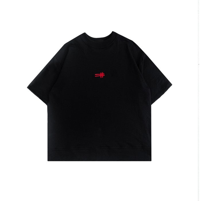H Embroidered Denimitup Baby Terry - Black - T-Shirt
