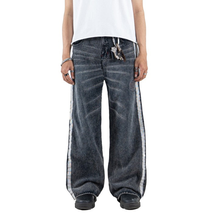 H1 Baggy Duo Stripes - Asphalt Grey - Jeans Pants