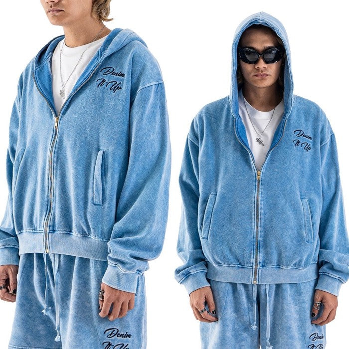 DENIMITUP washed - Chroma blue turkish - Hoodie