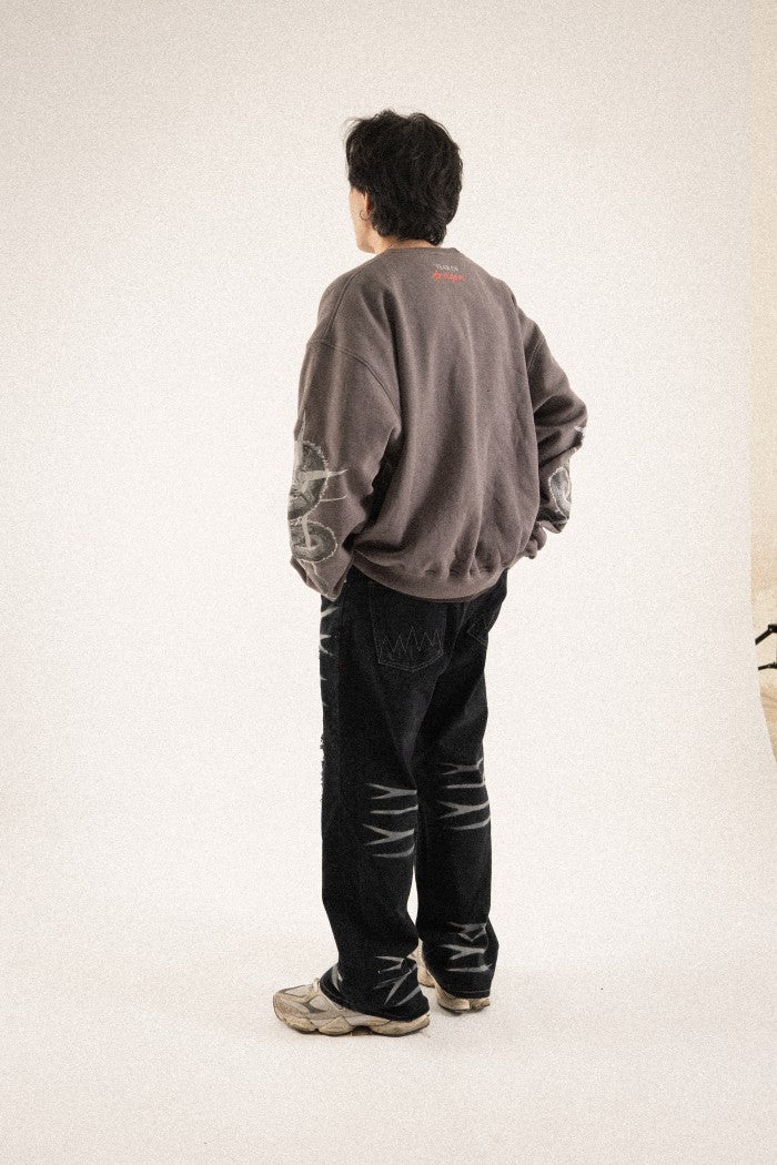 H1 baggy leather - Falcon black - Jeans Pants