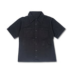 "DENIMITUP" embroidered work denim shirt - Black