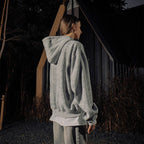 DENIMITUP Snowish Light Grey Zip - Hoodie