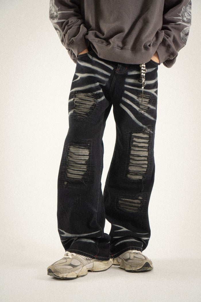 H1 baggy leather - Falcon black - Jeans Pants