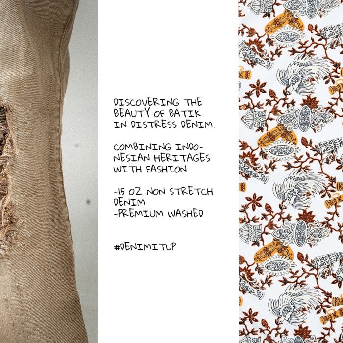 H1 Tri Batik Baggy Cendrawasih - Euro sand - Jeans Pants