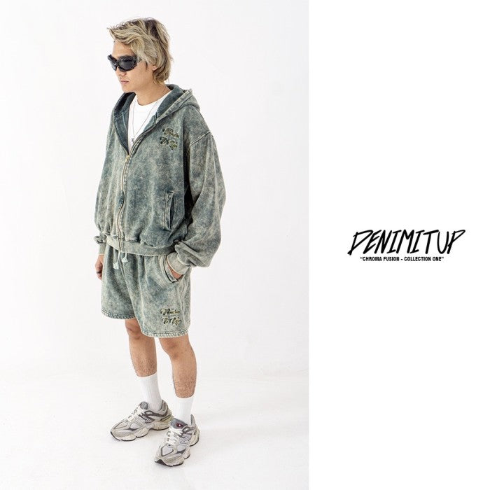 DENIMITUP washed - Chroma Green - Hoodie